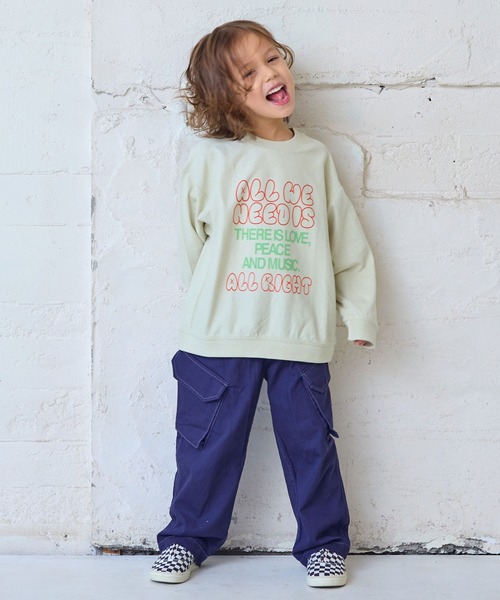 MARKEY'S(マーキーズ)の「ナガソデリブロンティー(Tシャツ/カットソー・キッズ・オフホワイト/ブルー/テラコッタ/杢グレー・100/95/90/80/110/150/140/130/120)」の9枚目の写真