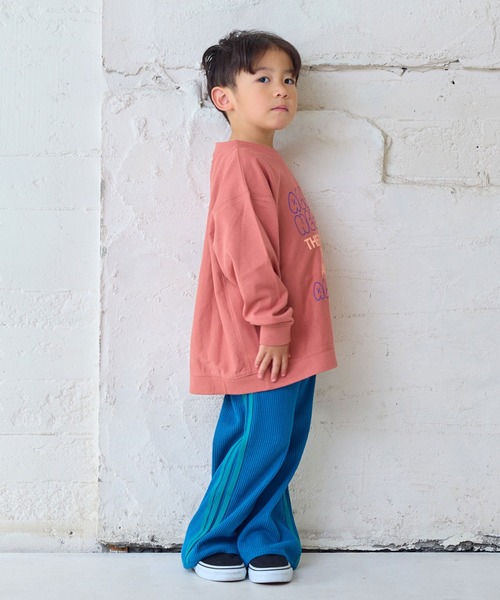 MARKEY'S(マーキーズ)の「ナガソデリブロンティー(Tシャツ/カットソー・キッズ・オフホワイト/ブルー/テラコッタ/杢グレー・100/95/90/80/110/150/140/130/120)」の15枚目の写真