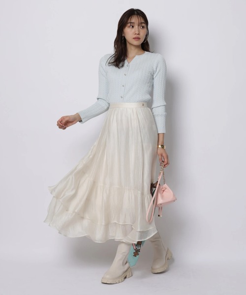 JUSGLITTY（ジャスグリッティー）の「シアーヘムティアードスカート（スカート・レディース・ブルー系その他3/オフホワイト・1/0/2）」の2枚目の写真