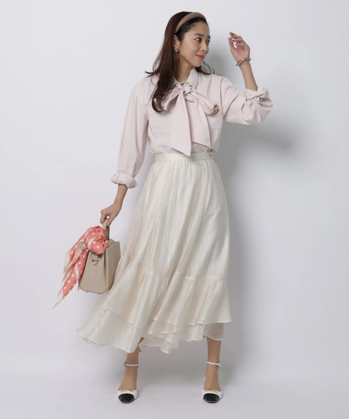 JUSGLITTY（ジャスグリッティー）の「シアーヘムティアードスカート（スカート・レディース・ブルー系その他3/オフホワイト・1/0/2）」の7枚目の写真