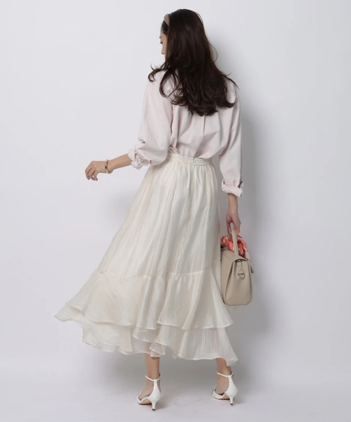 JUSGLITTY（ジャスグリッティー）の「シアーヘムティアードスカート（スカート・レディース・ブルー系その他3/オフホワイト・1/0/2）」の9枚目の写真