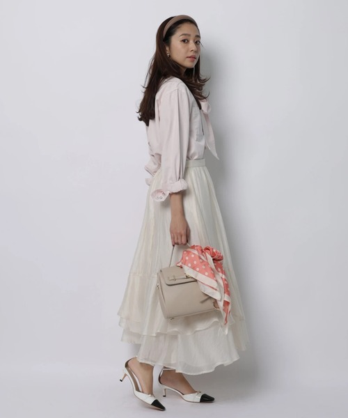 JUSGLITTY（ジャスグリッティー）の「シアーヘムティアードスカート（スカート・レディース・ブルー系その他3/オフホワイト・1/0/2）」の11枚目の写真