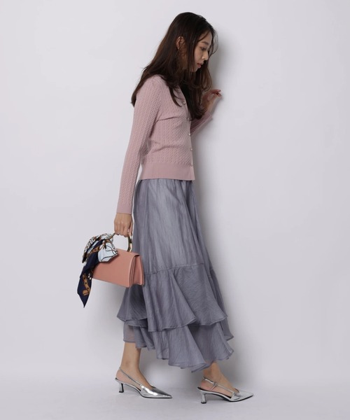 JUSGLITTY（ジャスグリッティー）の「シアーヘムティアードスカート（スカート・レディース・ブルー系その他3/オフホワイト・1/0/2）」の16枚目の写真