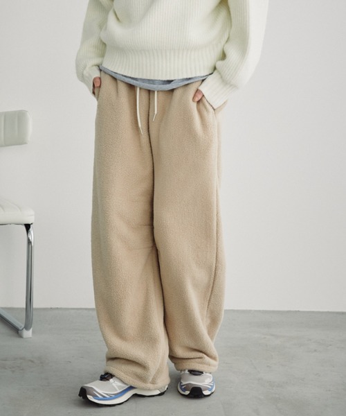 Auntie Rosa Holiday（アンティローザホリデー）の「ボアフリースボリュームパンツ（その他パンツ・レディース・ベージュ/ブラック・FREE）」の12枚目の写真