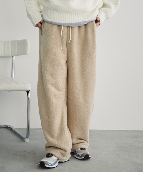Auntie Rosa Holiday（アンティローザホリデー）の「ボアフリースボリュームパンツ（その他パンツ・レディース・ベージュ/ブラック・FREE）」の11枚目の写真
