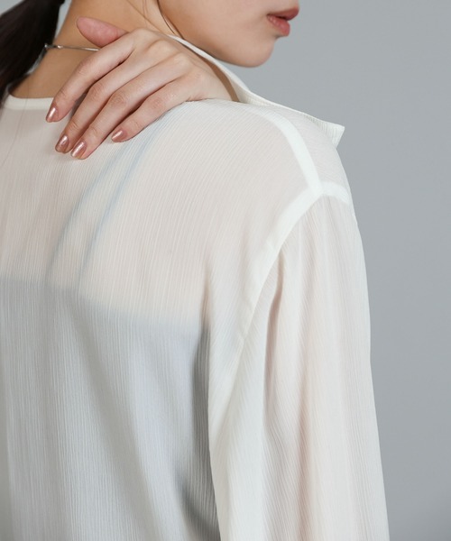 select MOCA Et(セレクトモカエト)の「【Et】Button Design Wide Cuff Blouse(シャツ/ブラウス・レディース・ブラック/ホワイト・FREE)」の10枚目の写真