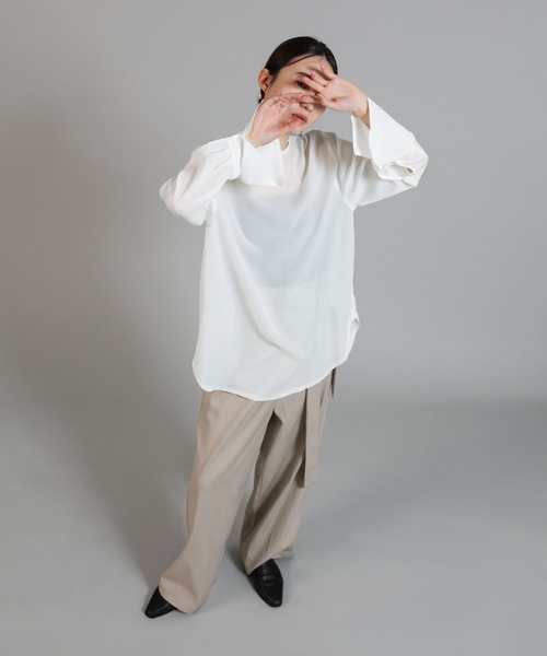select MOCA Et(セレクトモカエト)の「【Et】Button Design Wide Cuff Blouse(シャツ/ブラウス・レディース・ブラック/ホワイト・FREE)」の15枚目の写真