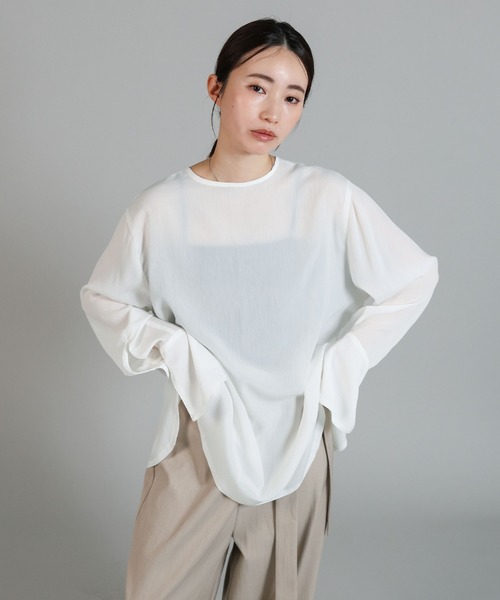 select MOCA Et(セレクトモカエト)の「【Et】Button Design Wide Cuff Blouse(シャツ/ブラウス・レディース・ブラック/ホワイト・FREE)」の12枚目の写真