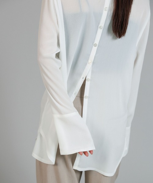 select MOCA Et(セレクトモカエト)の「【Et】Button Design Wide Cuff Blouse(シャツ/ブラウス・レディース・ブラック/ホワイト・FREE)」の17枚目の写真