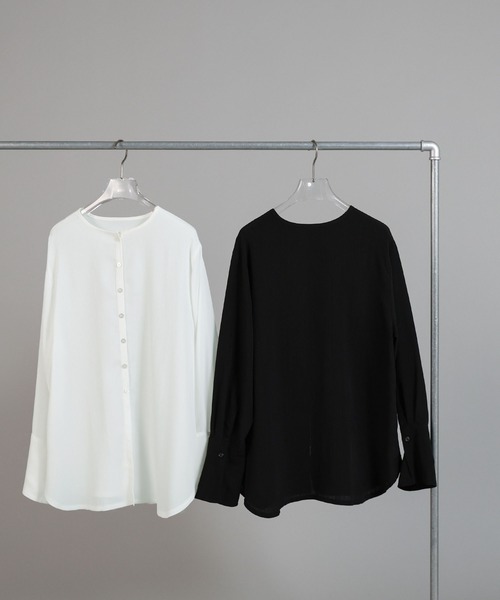 select MOCA Et(セレクトモカエト)の「【Et】Button Design Wide Cuff Blouse(シャツ/ブラウス・レディース・ブラック/ホワイト・FREE)」の18枚目の写真