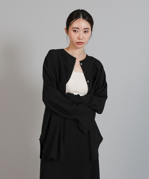 select MOCA Et(セレクトモカエト)の「【Et】Button Design Wide Cuff Blouse(シャツ/ブラウス・レディース・ブラック/ホワイト・FREE)」の21枚目の写真