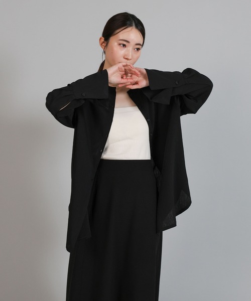 select MOCA Et(セレクトモカエト)の「【Et】Button Design Wide Cuff Blouse(シャツ/ブラウス・レディース・ブラック/ホワイト・FREE)」の20枚目の写真