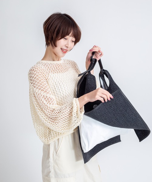 ANITA BILARDI(アニタビラルディ)の「【Anita Bilardi】トートバッグ かごバッグ ラフィア ワンハンドルバッグ(かごバッグ・レディース・ナチュラル/ベージュ/ホワイト/ブラック・FREE)」の22枚目の写真