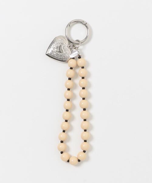 SMELLY（スメリー）の「カラーボールハートロケットキーチェーン（キーホルダー・レディース・ブラック/ベージュ・-）」の4枚目の写真