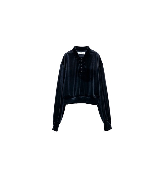 Nora Lily elle(ノラリリーエル)の「【Nora Lily】「elle」Velvet Polo(Tシャツ/カットソー・レディース・ダークブラウン/ブルー/ブラック・FREE)」の10枚目の写真