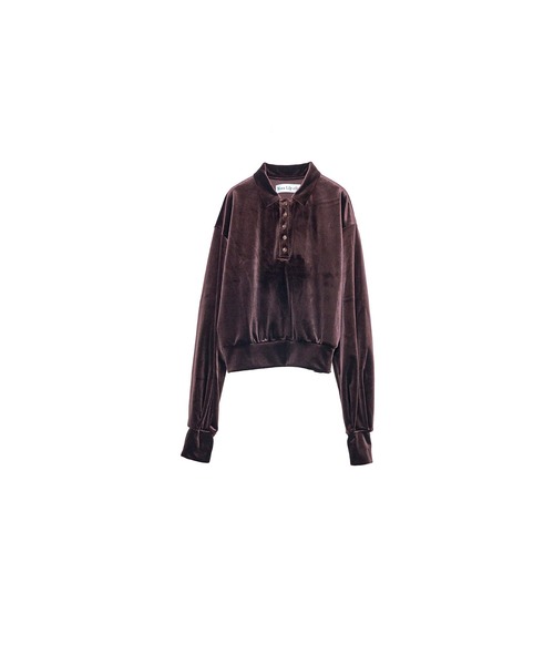 Nora Lily elle(ノラリリーエル)の「【Nora Lily】「elle」Velvet Polo(Tシャツ/カットソー・レディース・ダークブラウン/ブルー/ブラック・FREE)」の20枚目の写真