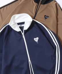 SITRY（シトリー）の「SITRY Heart Embroidery Track Jacket/別注 オーバーサイズ ダブルジップ ハートロゴ ワンポイントラメ刺繍 トラックジャケット ジャージ メンズ レディース（ジャージ）」