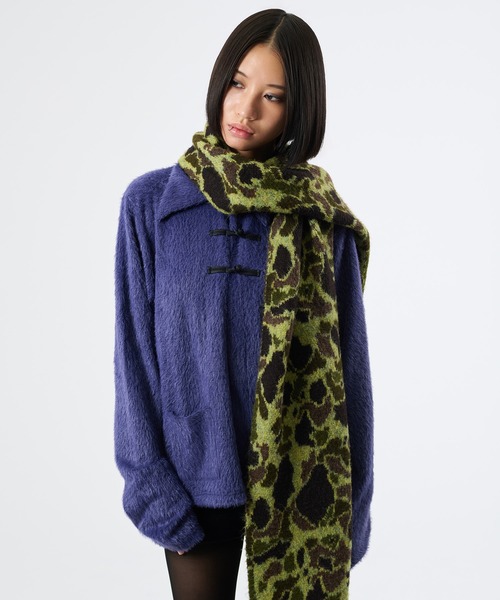 小物 Y's camo dyeing fringe design stole Y's camo dyeing fringe design stole