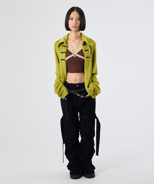 FTW(エフティダブリュー)の「SHAGGY CHINA KNIT CARDIGAN(カーディガン/ボレロ・レディース・パープル/ライトグリーン・SMALL/MEDIUM)」の9枚目の写真