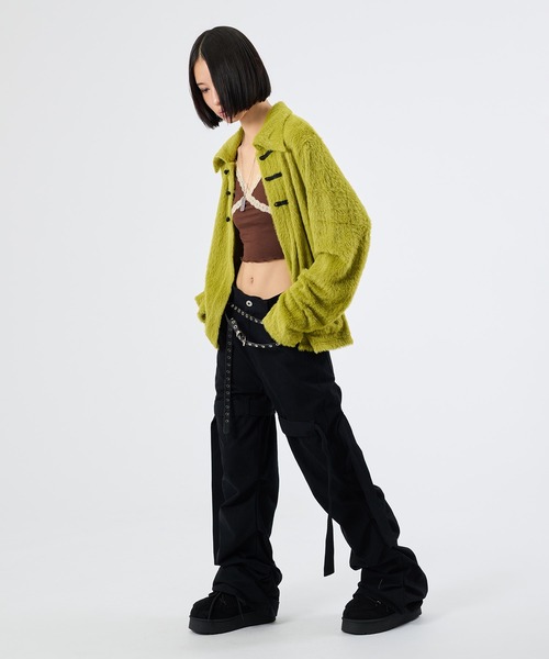 FTW(エフティダブリュー)の「SHAGGY CHINA KNIT CARDIGAN(カーディガン/ボレロ・レディース・パープル/ライトグリーン・SMALL/MEDIUM)」の10枚目の写真