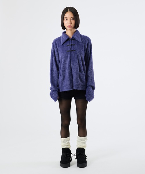 FTW(エフティダブリュー)の「SHAGGY CHINA KNIT CARDIGAN(カーディガン/ボレロ・レディース・パープル/ライトグリーン・SMALL/MEDIUM)」の21枚目の写真