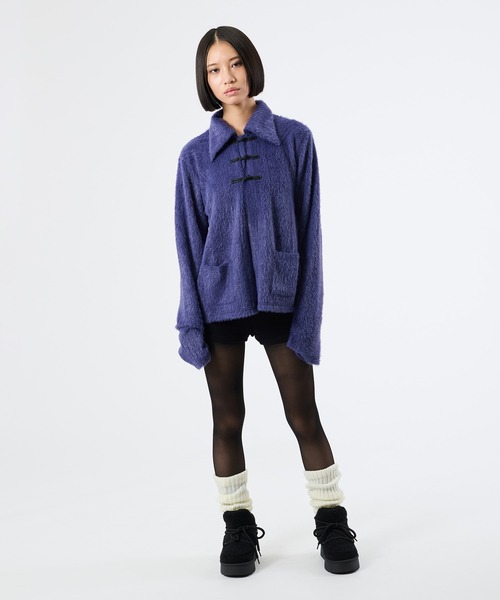 FTW(エフティダブリュー)の「SHAGGY CHINA KNIT CARDIGAN(カーディガン/ボレロ・レディース・パープル/ライトグリーン・SMALL/MEDIUM)」の17枚目の写真