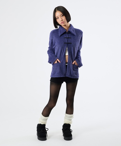 FTW(エフティダブリュー)の「SHAGGY CHINA KNIT CARDIGAN(カーディガン/ボレロ・レディース・パープル/ライトグリーン・SMALL/MEDIUM)」の19枚目の写真