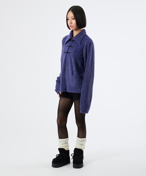FTW(エフティダブリュー)の「SHAGGY CHINA KNIT CARDIGAN(カーディガン/ボレロ・レディース・パープル/ライトグリーン・SMALL/MEDIUM)」の18枚目の写真