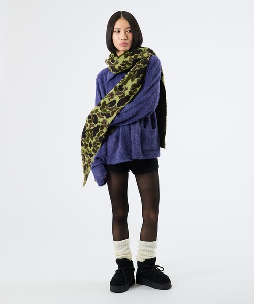 FTW(エフティダブリュー)の「SHAGGY CHINA KNIT CARDIGAN(カーディガン/ボレロ・レディース・パープル/ライトグリーン・SMALL/MEDIUM)」の14枚目の写真