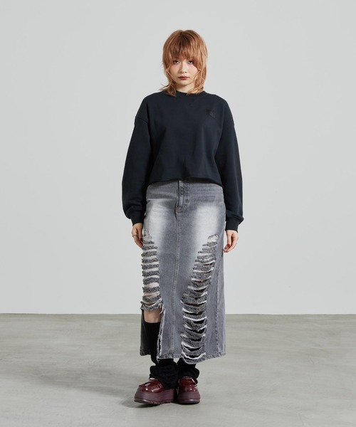 JORDAN BRAND（ジョーダンブランド）の「ジョーダン フライト フリース ウィメンズ モッドクロップ クルーネック スウェットシャツ / Jordan Flight Fleece Women's Mod-Crop Crew-Neck Sweatshirt IF1007-010 Black（スウェット・レディース・ブラック・XL/M/XS/L/S）」の8枚目の写真