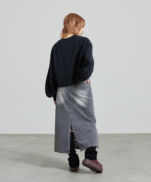 JORDAN BRAND（ジョーダンブランド）の「ジョーダン フライト フリース ウィメンズ モッドクロップ クルーネック スウェットシャツ / Jordan Flight Fleece Women's Mod-Crop Crew-Neck Sweatshirt IF1007-010 Black（スウェット・レディース・ブラック・XL/M/XS/L/S）」の10枚目の写真