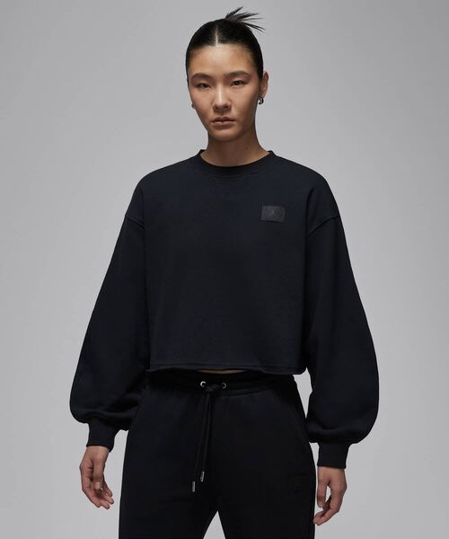 JORDAN BRAND（ジョーダンブランド）の「ジョーダン フライト フリース ウィメンズ モッドクロップ クルーネック スウェットシャツ / Jordan Flight Fleece Women's Mod-Crop Crew-Neck Sweatshirt IF1007-010 Black（スウェット・レディース・ブラック・XL/M/XS/L/S）」の13枚目の写真