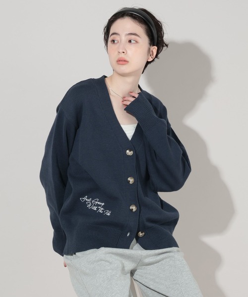 GEORGE'S(ジョージズ)の「ロゴシシュウカーディガン(カーディガン/ボレロ・レディース・グレー/オフホワイト/ネイビー・FREE)」の22枚目の写真