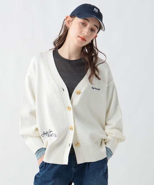 GEORGE'S(ジョージズ)の「ロゴシシュウカーディガン(カーディガン/ボレロ・レディース・グレー/オフホワイト/ネイビー・FREE)」の7枚目の写真