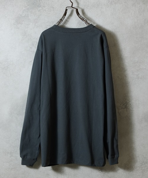 HAND PAINTED BASIC HEM PRINTED POCKET L/S T-SHIRT / ハンドペイント