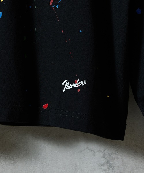 NUMBER (N)INE（ナンバーナイン）の「HAND PAINTED BASIC HEM PRINTED POCKET L/S T-SHIRT / ハンドペイント ベーシック ワンポイント ロゴプリント ポケット ロンT（Tシャツ/カットソー・メンズ・ブラック/ブラック系その他2/ホワイト系その他2/グレー/グレー系その他2/ホワイト・M/L/XL）」の17枚目の写真