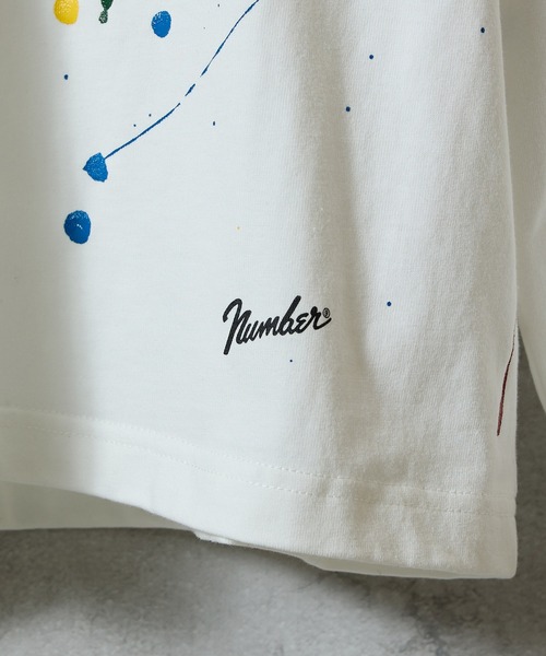 NUMBER (N)INE（ナンバーナイン）の「HAND PAINTED BASIC HEM PRINTED POCKET L/S T-SHIRT / ハンドペイント ベーシック ワンポイント ロゴプリント ポケット ロンT（Tシャツ/カットソー・メンズ・ブラック/ブラック系その他2/ホワイト系その他2/グレー/グレー系その他2/ホワイト・M/L/XL）」の11枚目の写真