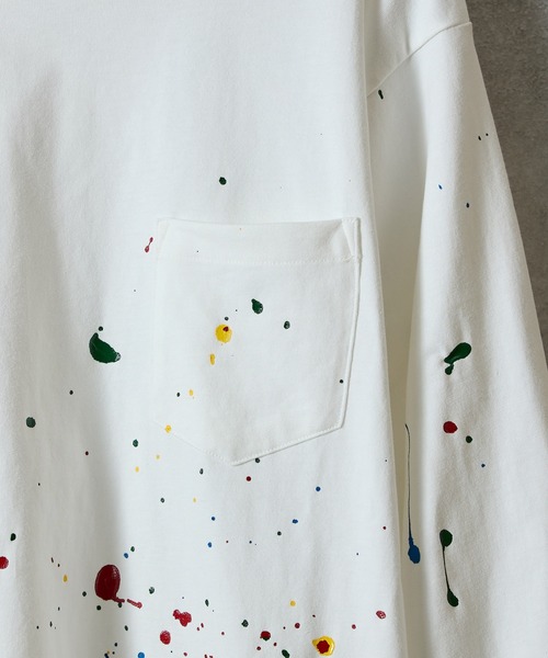 NUMBER (N)INE（ナンバーナイン）の「HAND PAINTED BASIC HEM PRINTED POCKET L/S T-SHIRT / ハンドペイント ベーシック ワンポイント ロゴプリント ポケット ロンT（Tシャツ/カットソー・メンズ・ブラック/ブラック系その他2/ホワイト系その他2/グレー/グレー系その他2/ホワイト・M/L/XL）」の9枚目の写真