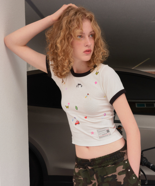 FOR THE WEATHER（フォーザウェザー）の「ステッカーリンガーTシャツ（アイボリー）（Tシャツ/カットソー・レディース・その他・SMALL/MEDIUM）」の8枚目の写真