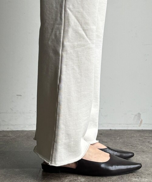 DouDou（ドゥドゥ）の「ピグメント加工裏毛フレアパンツ（その他パンツ・レディース・ブラック/アイボリー・TM/FREE）」の18枚目の写真