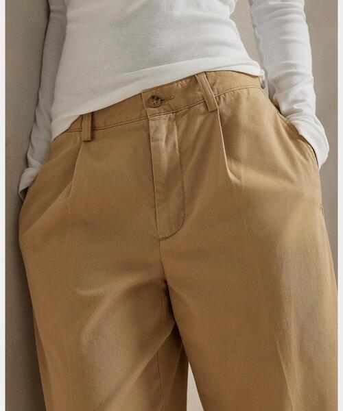 POLO RALPH LAUREN（ポロ ラルフ ローレン）の「プリーテッド コットンブレンド リラックス パンツ（その他パンツ・レディース・ブラウン系3・0/00/2/4/6/8）」の5枚目の写真