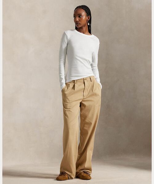 POLO RALPH LAUREN（ポロ ラルフ ローレン）の「プリーテッド コットンブレンド リラックス パンツ（その他パンツ・レディース・ブラウン系3・0/00/2/4/6/8）」の6枚目の写真