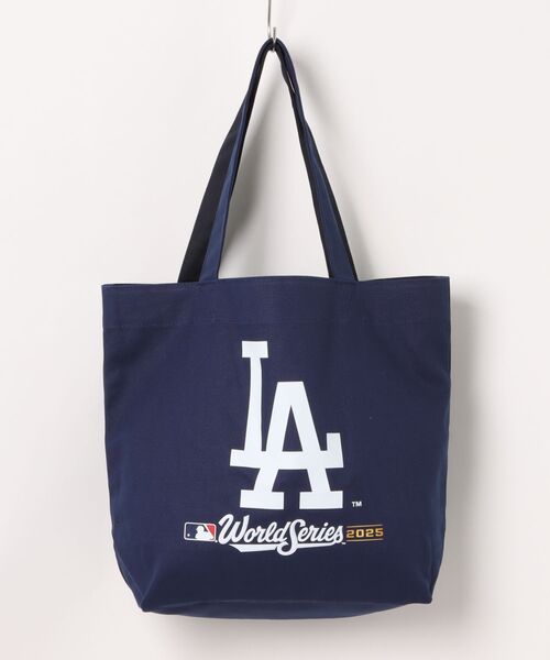 MLB(メジャーリーグベースボール)の「MLBワールドシリーズ2025 キャンバストートバッグ(トートバッグ・レディース・ブルー/ブルー系その他・FREE)」の1枚目の写真