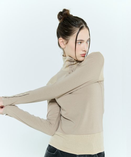 LARTIGENT(ラーティゼン)の「L6 BUTTON T-SHIRT(BEIGE)(その他トップス・レディース・その他・FREE)」の4枚目の写真