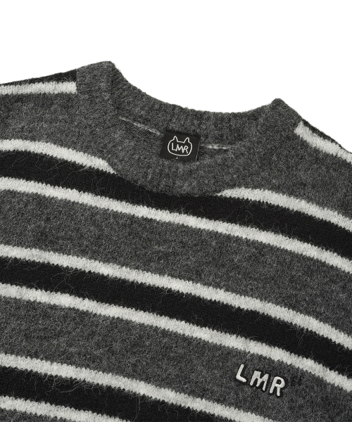 LMR（エルエムアール）の「ヘアリーストライププルオーバーニット ダークグレー（ニット/セーター・レディース・ダークグレー・M/L）」の5枚目の写真