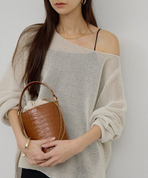 GALLARDAGALANTE(ガリャルダガランテ)の「ペーパーヤーンメッシュニット(ニット/セーター・レディース・ミント/ベージュ/ライトベージュ/ブラック・FREE)」の10枚目の写真