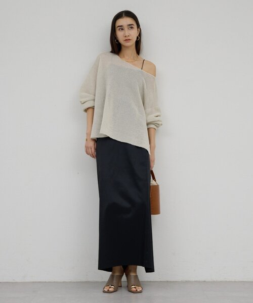 GALLARDAGALANTE(ガリャルダガランテ)の「ペーパーヤーンメッシュニット(ニット/セーター・レディース・ミント/ベージュ/ライトベージュ/ブラック・FREE)」の11枚目の写真