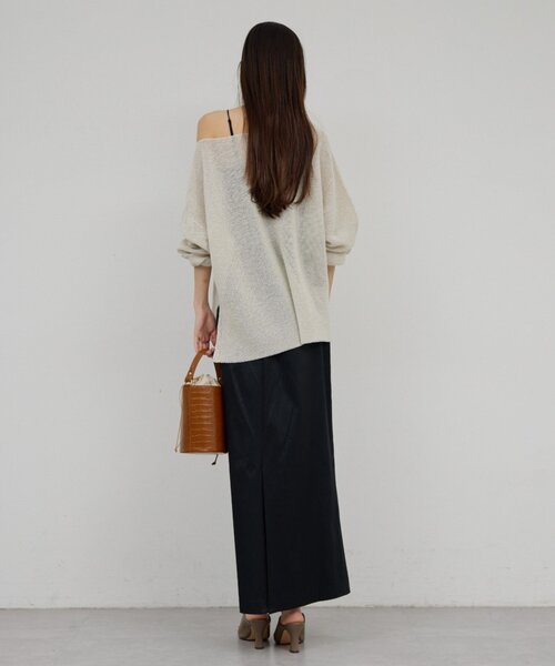 GALLARDAGALANTE(ガリャルダガランテ)の「ペーパーヤーンメッシュニット(ニット/セーター・レディース・ミント/ベージュ/ライトベージュ/ブラック・FREE)」の13枚目の写真