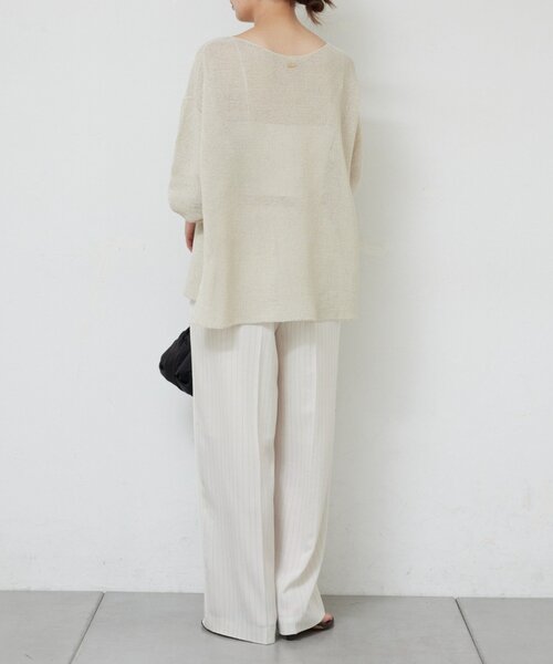 GALLARDAGALANTE(ガリャルダガランテ)の「ペーパーヤーンメッシュニット(ニット/セーター・レディース・ミント/ベージュ/ライトベージュ/ブラック・FREE)」の19枚目の写真