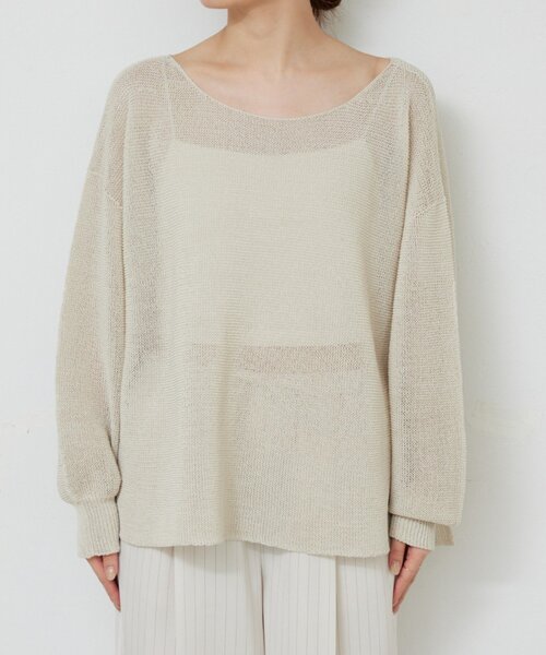 GALLARDAGALANTE(ガリャルダガランテ)の「ペーパーヤーンメッシュニット(ニット/セーター・レディース・ミント/ベージュ/ライトベージュ/ブラック・FREE)」の20枚目の写真